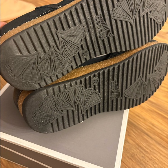 Dansko Black Buckle Strap Mae Burnished Suede wedge shoes 38 NIB - Picture 6 of 6